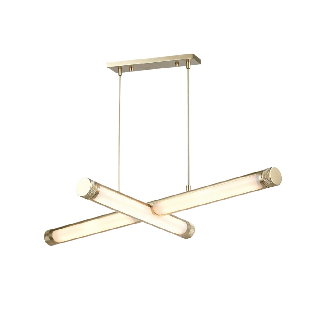 Moderne Hanglamp met Kruzende Lichten en Gouden Accenten