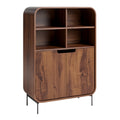 Moderne houten boekenkast met lades en open vakken