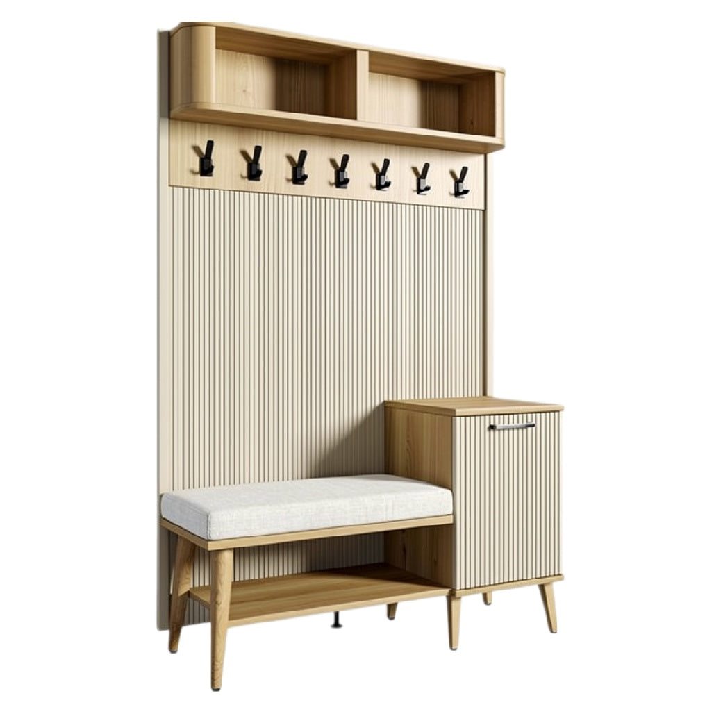 Moderne Houten Kapstok met Opbergplank en Bank